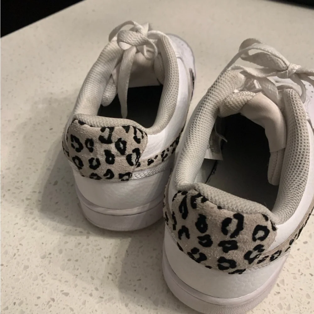 Women’s Nike Court Vision Low (White/Leopard) Sz. 9